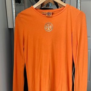 Tory Burch Logo T- Orange- Size M but fits like a small